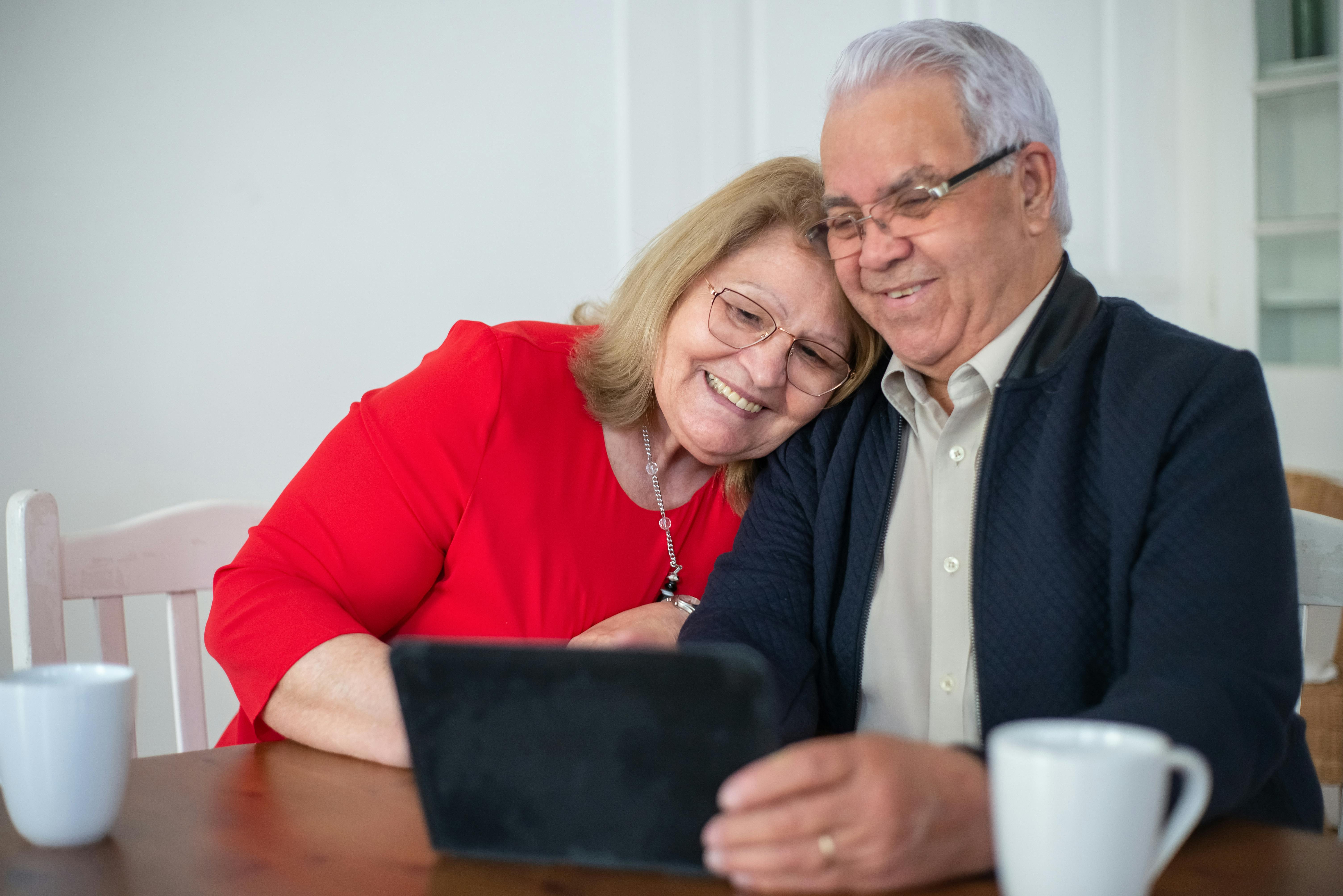 Happy middle-aged group laughing